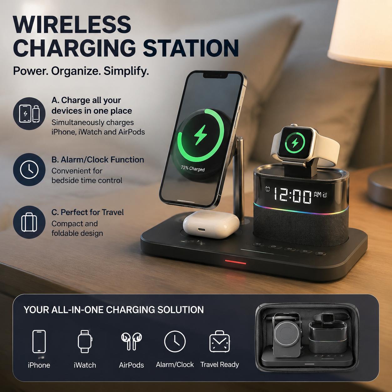 Smartwatch Ac - Magnetic Wireless Charging Station for Phone