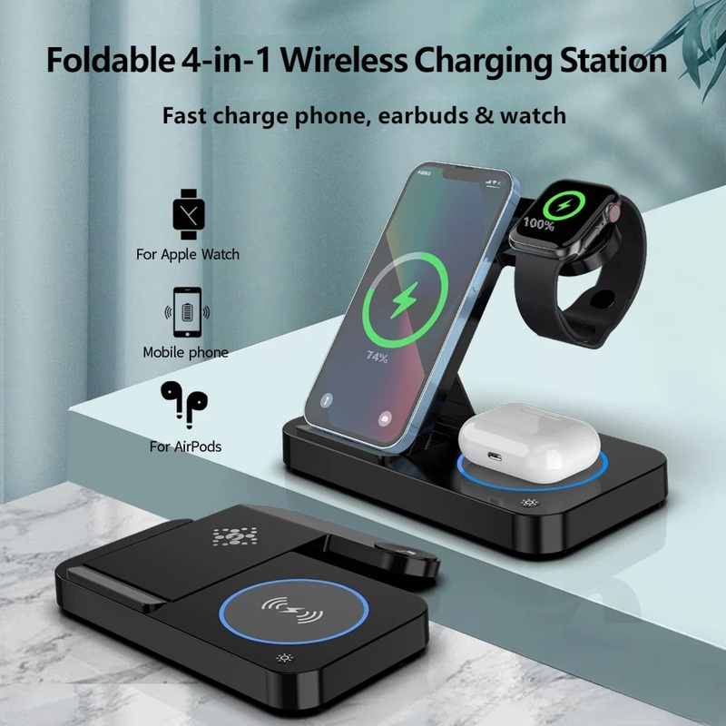 Wireless Charger Watch - 4 in 1 Folding Wireless Charger