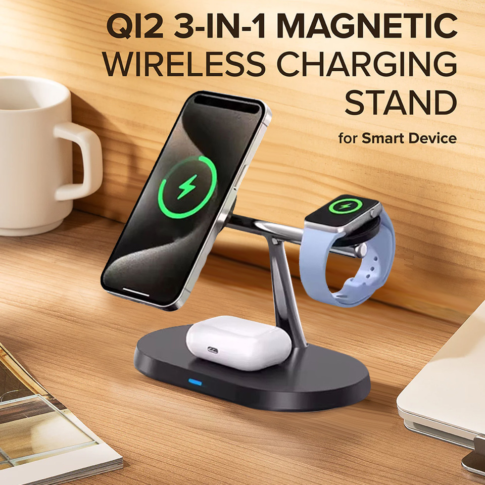3 in 1 Magnetic Wireless Charg - Smartwatch Ac ulasan dan harga