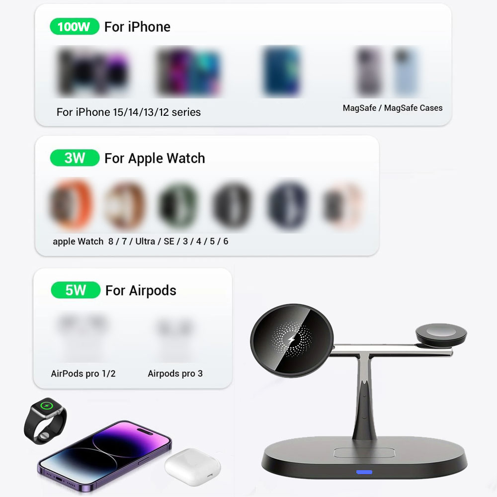 3 in 1 Magnetic Wireless Charg - Smartwatch Ac ulasan dan harga