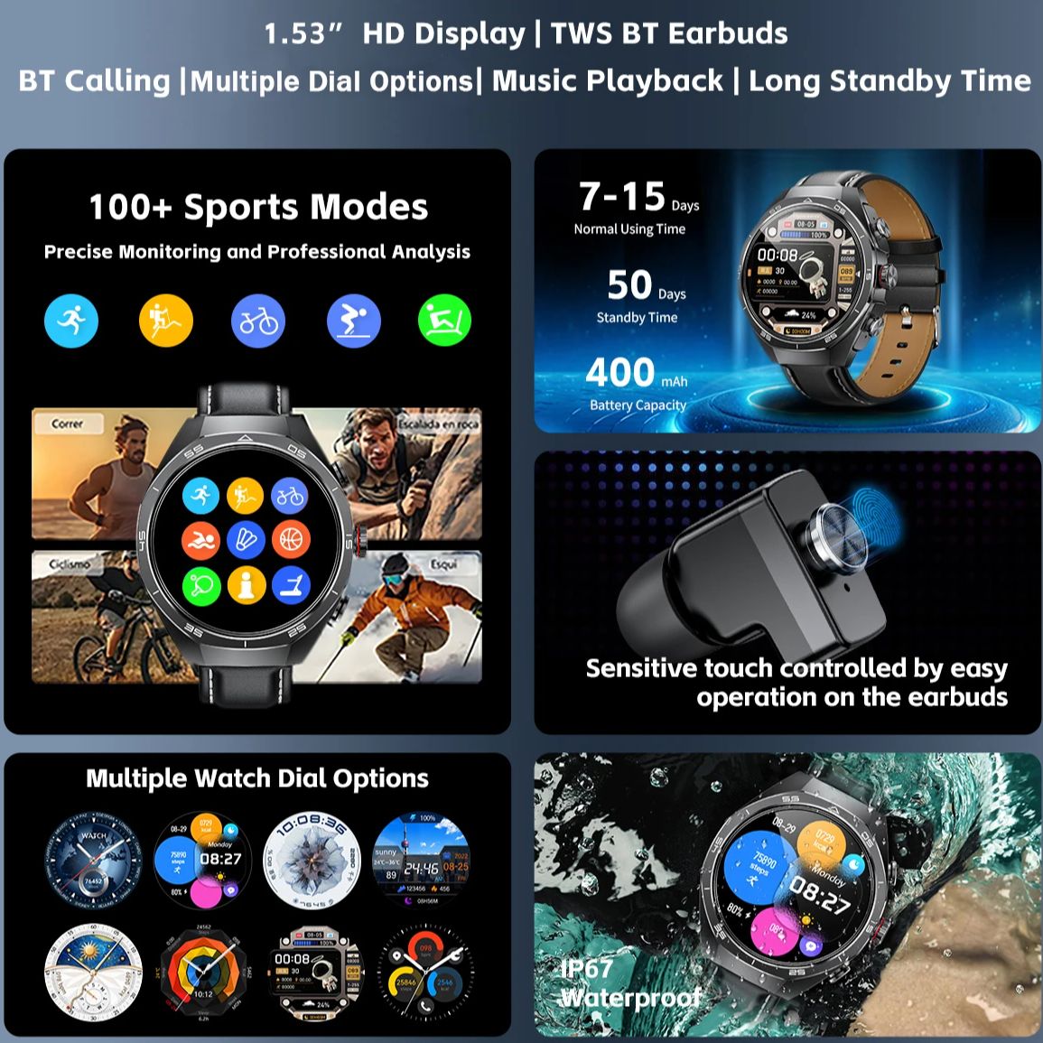 NFC Headset Smart Watch 2 in 1 - Smartwatch Nexus ulasan dan harga
