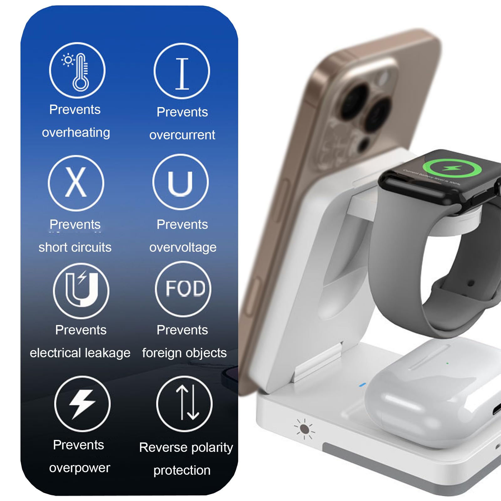 3-in-1 Foldable Wireless Charg - Smartwatch Ac ulasan dan harga