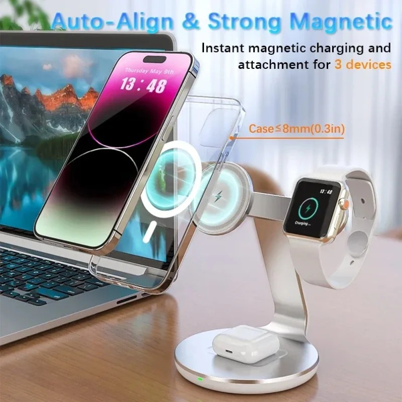 3 in 1 Wireless Charger Stand  - Wireless Charger Watch ulasan dan harga