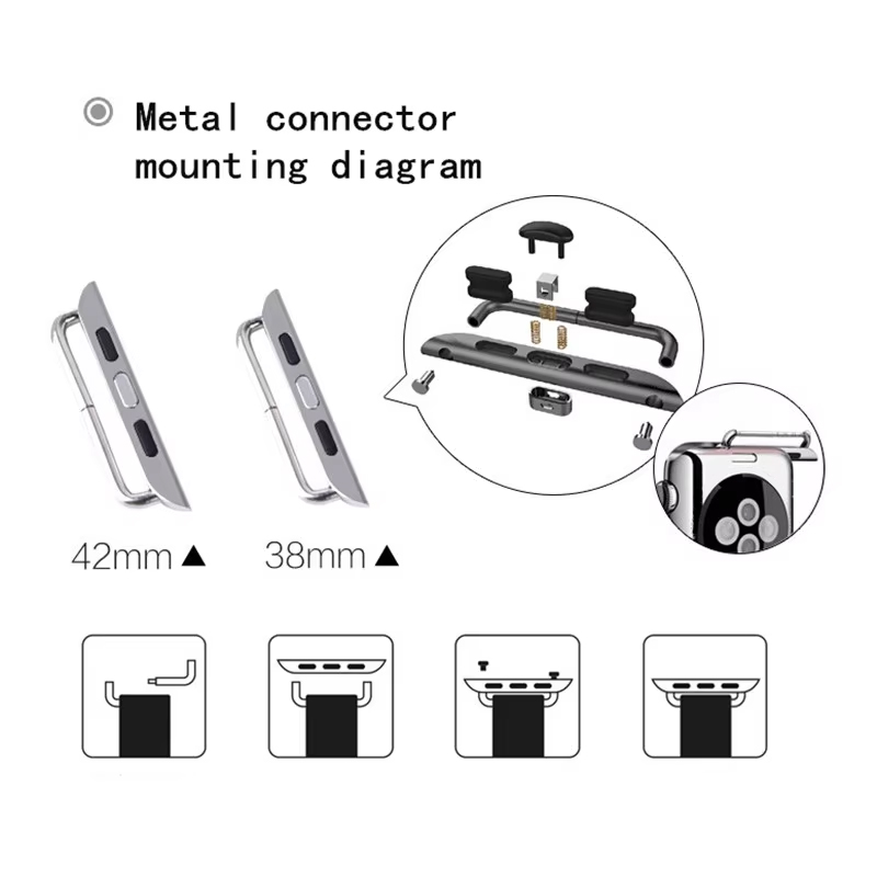 2pcs Stainless Steel Connector - Apple Smartwatch Accessories ulasan dan harga