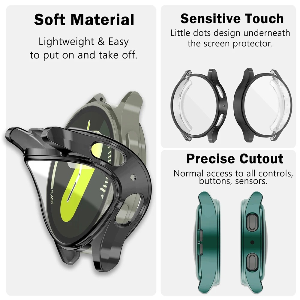 2PCS Transparent TPU Full Cove - Accessories For Galaxy Watch 5 ulasan dan harga