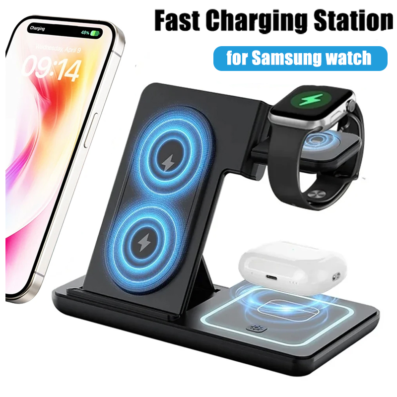 3 in 1 Foldable Wireless Charg - Smartwatch Ac ulasan dan harga