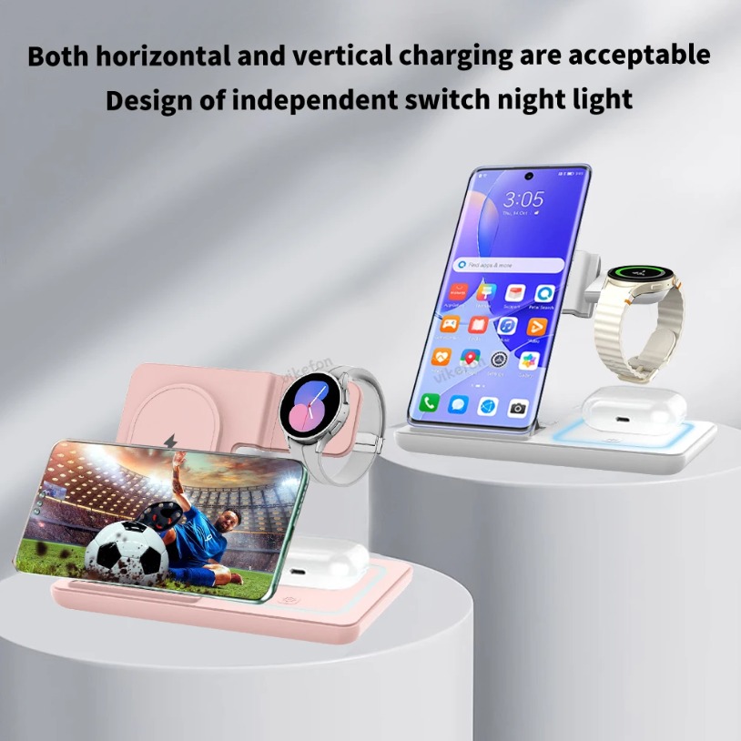 3 in 1 Foldable Wireless Charg - Smartwatch Ac ulasan dan harga