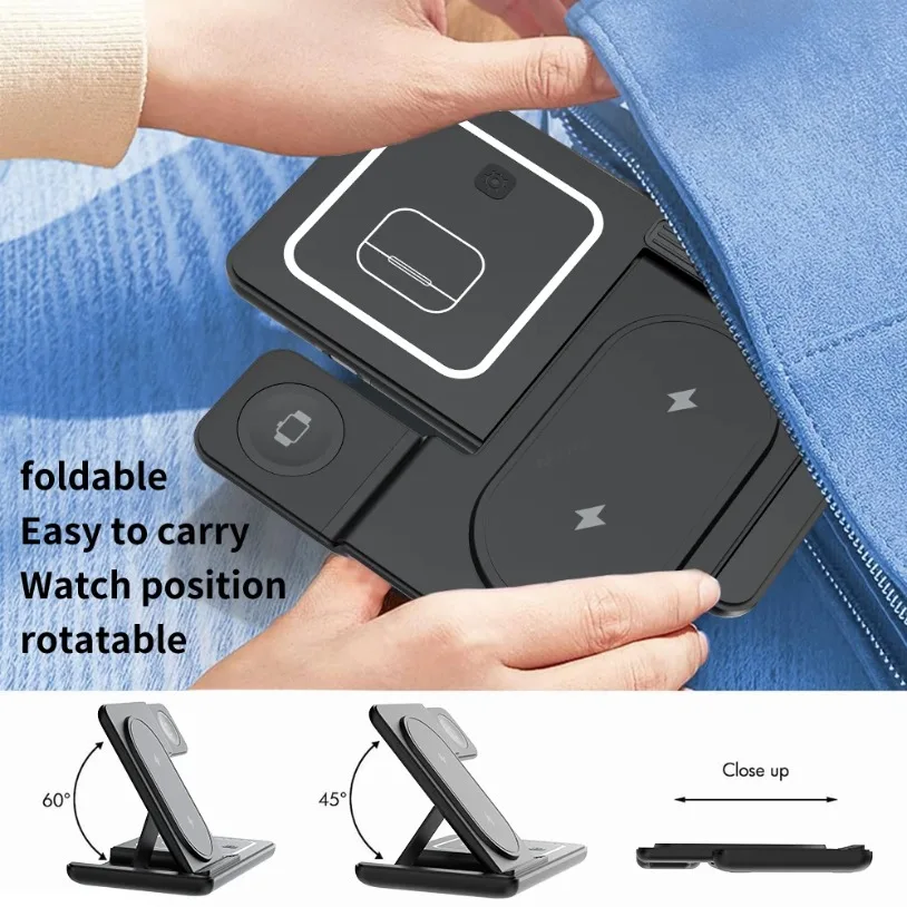 3 in 1 Foldable Wireless Charg - Smartwatch Ac ulasan dan harga