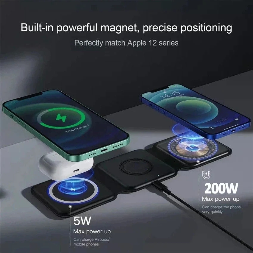 New 3in1 Foldable Wireless Cha - Smartwatch X12 ulasan dan harga
