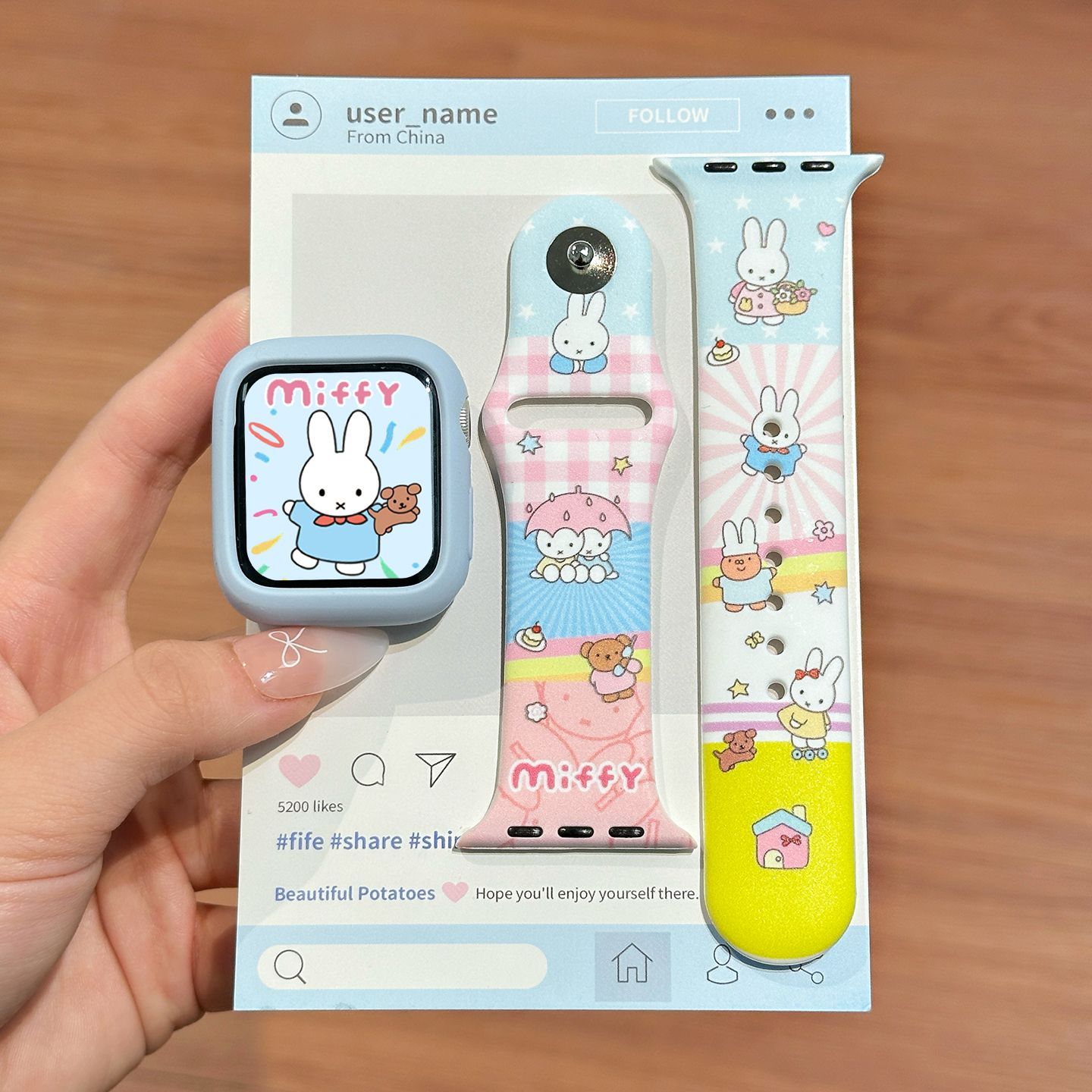 Dopamine Color Miffy Silicone  - Apple Smartwatch Accessories ulasan dan harga