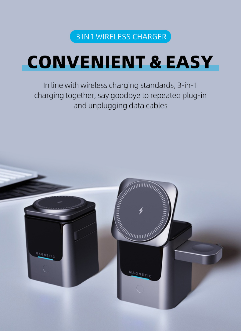 Magnetic 3 in 1 Wireless Charg - Smartwatch Ac ulasan dan harga
