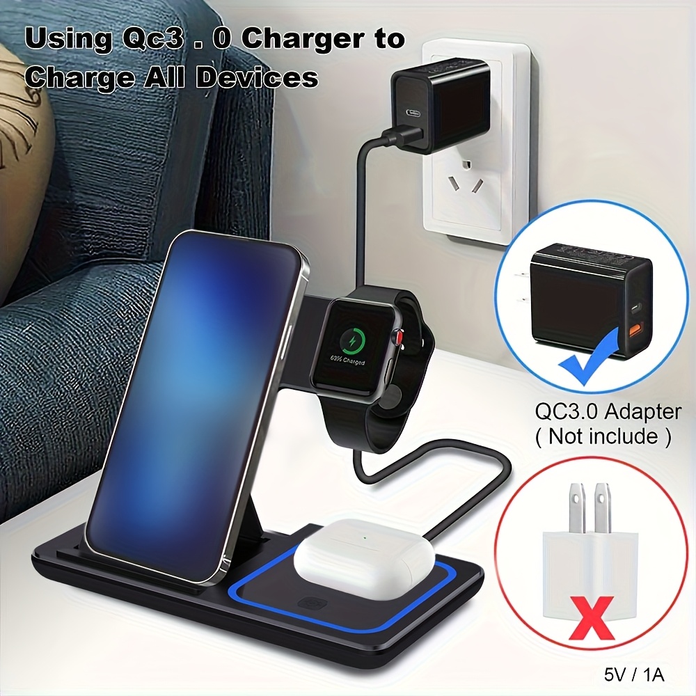 3-In-1 Foldable Wireless Charg - Wireless Charger Watch ulasan dan harga
