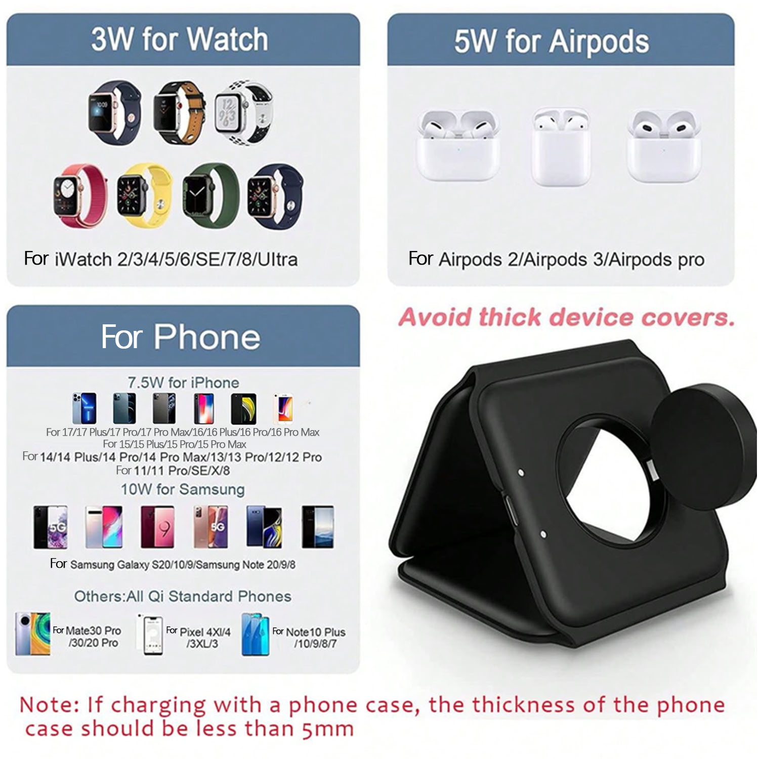 3 In 1 Wireless Charging Stati - Wireless Charger Watch ulasan dan harga