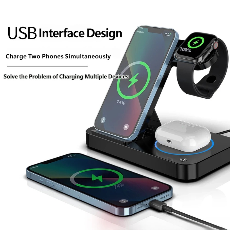 4 in 1 Folding Wireless Charge - Wireless Charger Watch ulasan dan harga