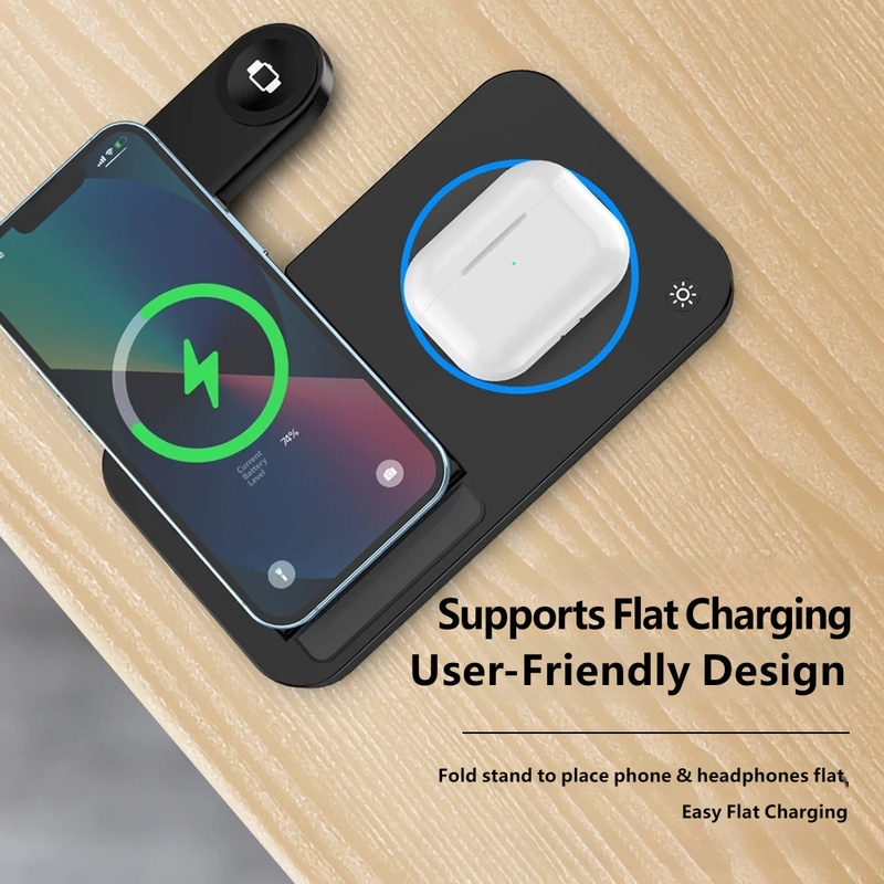 4 in 1 Folding Wireless Charge - Wireless Charger Watch ulasan dan harga